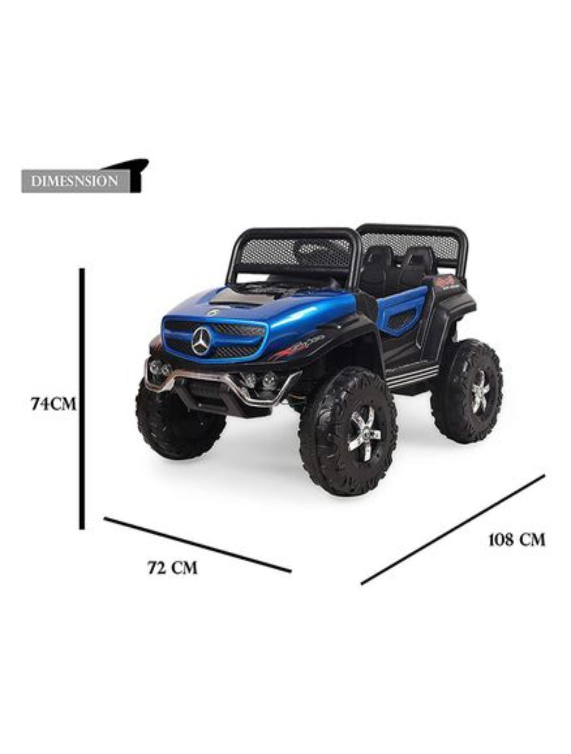 KIDS Battery Operated Ride on Jeep for Kids with Music Lights and Swing Electric Remote Control Ride on Jeep - Blue