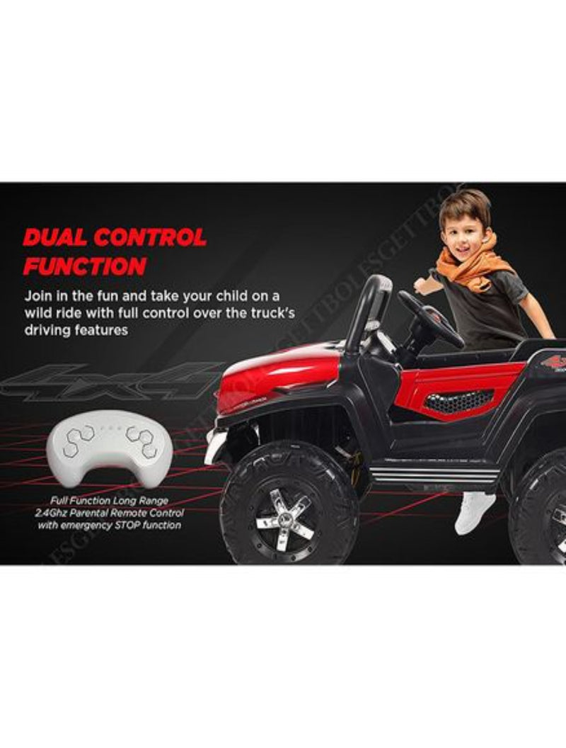 KIDS Battery Operated Ride on Jeep for Kids with Music Lights and Swing Electric Remote Control Ride on Jeep - Red