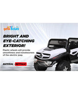 GetBest Battery Operated Ride on Jeep for Kids with Music Lights and Swing Electric Remote Control Ride on Jeep - White