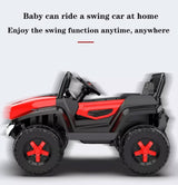 GettBoles 2288 Battery Operated Ride on Jeep for Kids with Music, Lights and Swing- Electric Remote Control Ride on Jeep for Children to Drive of Age 1 to 6 Years, Red