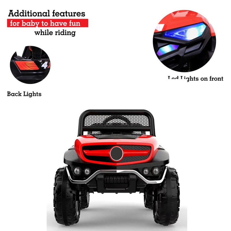 GettBoles 2288 Battery Operated Ride on Jeep for Kids with Music, Lights and Swing- Electric Remote Control Ride on Jeep for Children to Drive of Age 1 to 6 Years, Red