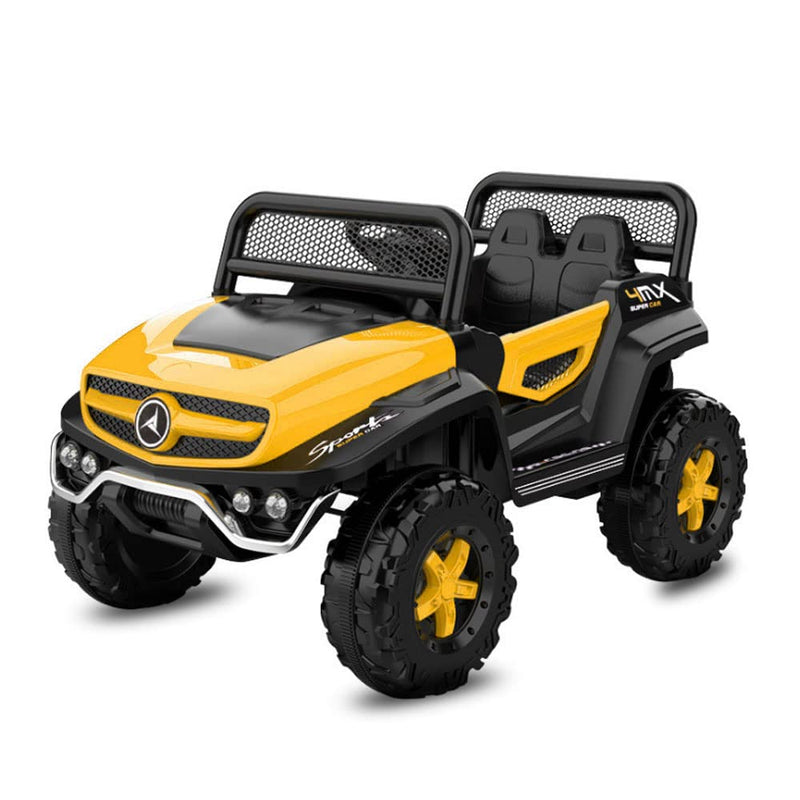 GettBoles 158 Battery Operated Ride on Jeep for Kids with Music, Lights and Swing- Electric Remote Control Ride on Jeep for Children to Drive of Age 1 to 6 Years (Yellow)