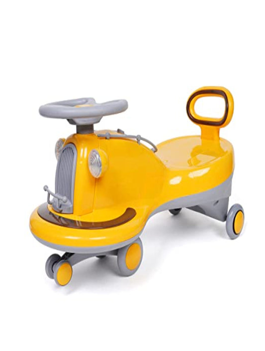 Cooper Train Car Rider with Steering Music & Lights for Boys and Girls (Yellow)