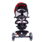 Luusa R9 Power 500 Tricycle for Kids with Hood and Parent Handle Black-Red