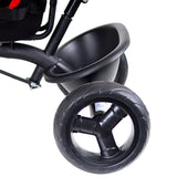 Luusa R9 Power 500 Tricycle for Kids with Hood and Parent Handle Black-Red