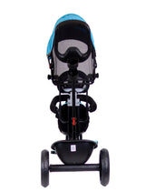 Luusa R9 Power 500 Tricycle for Kids with Hood and Parent Handle Black-Blue