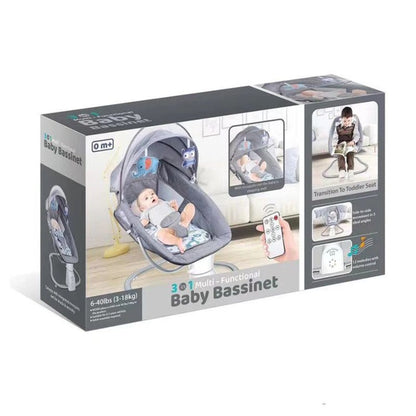 Baby Swing Rocking Chair with Remote Control 3-in-1 Adjustable backrest Baby Bouncer Electric Adjustable Rocking Chair