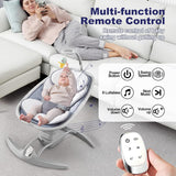 Baby Swings Easy to Assemble, Outdoor Portable, Music Speaker with 8 Preset, Remote Control-Grey