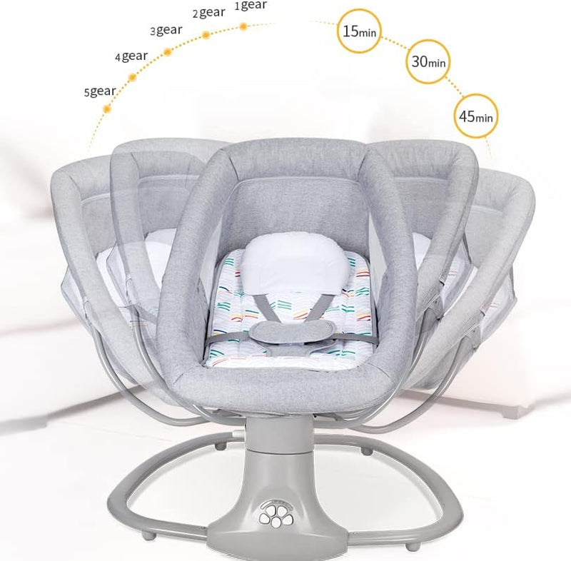 Baby Swing Rocking Chair with Remote Control 3-in-1 Adjustable backrest Baby Bouncer Electric Adjustable Rocking Chair