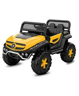 GetBest Battery Operated Ride on Jeep for Kids with Music Lights and Swing Electric Remote Control Ride on Jeep - Yellow