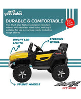 GetBest Battery Operated Ride on Jeep for Kids with Music Lights and Swing Electric Remote Control Ride on Jeep - Yellow