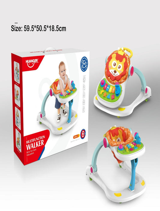 Multifunctional Musical Baby Lion Walker (Multicolor)