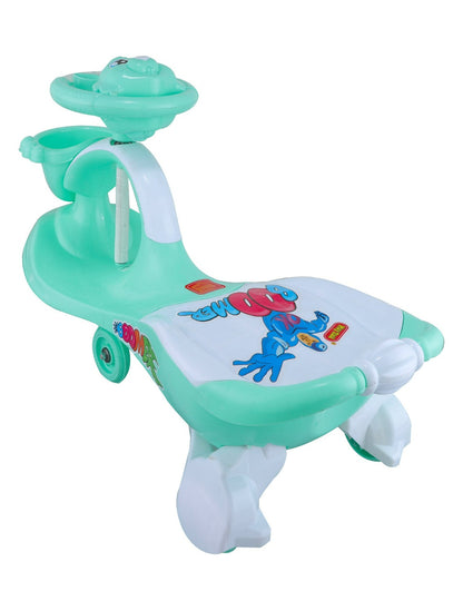 Musical Baby Swing Car With Basket (Green)