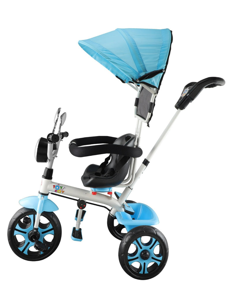 Tricycle with Light, Foldable Canopy and 360 Degree Seat Rotating