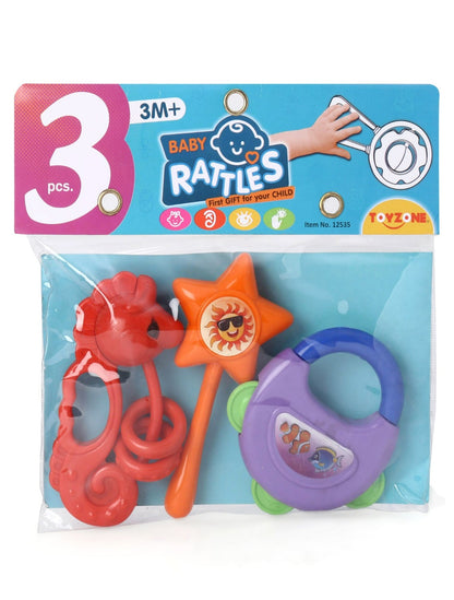 Baby Rattles Toy Multicolour - 3 Pieces PVC PACK