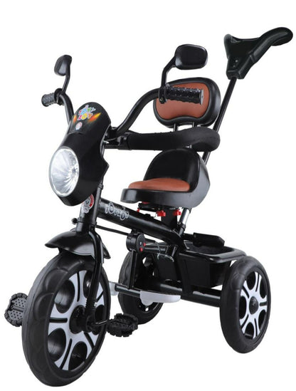 Musical Tricycle with Parental Push Handle & Leather Seat