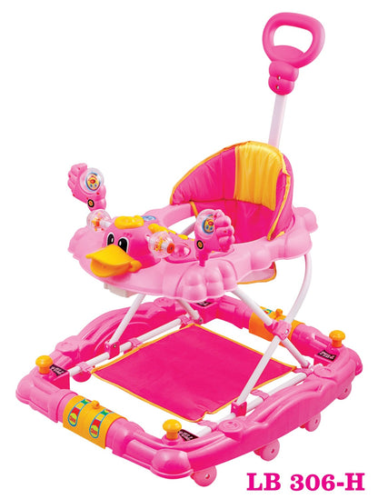 Height Adjustable Musical Rocker Walker With Parental Handle