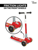 Kids Scooter with 4 Level Height Adjustment & LED Wheels - RED