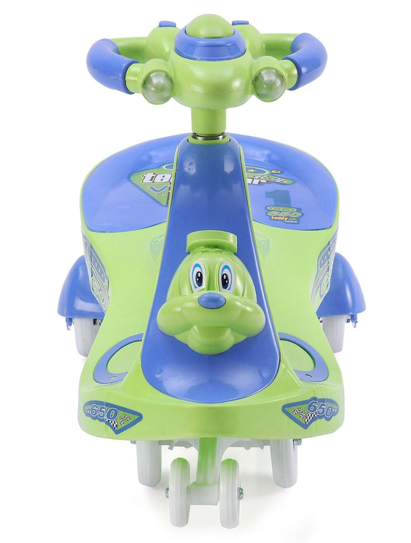 Musical Baby Swing Car With Teddy Face (Green)