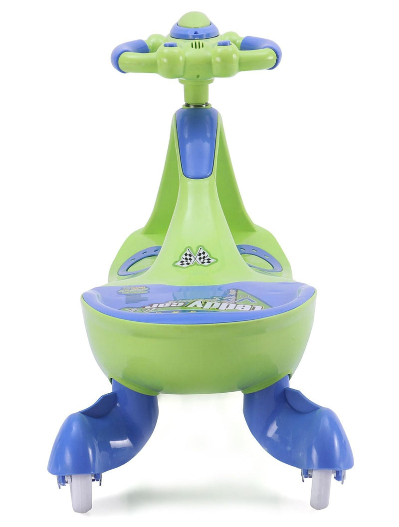 Musical Baby Swing Car With Teddy Face (Green)