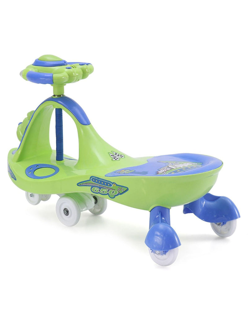 Musical Baby Swing Car With Teddy Face (Green)