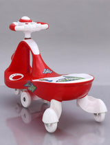Musical Baby Swing Car With Teddy Face (Red)