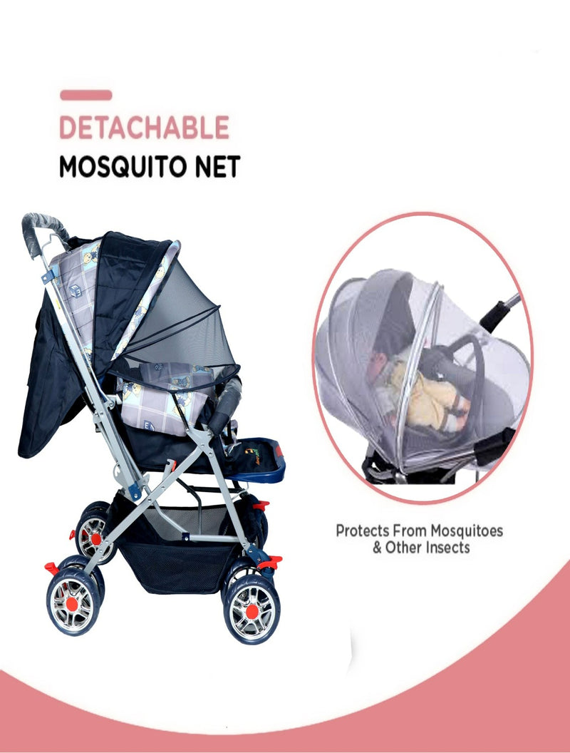 Firstcrawl Baby Stroller With Mosquito Net Reversible Handle GrAy FirstCrawl