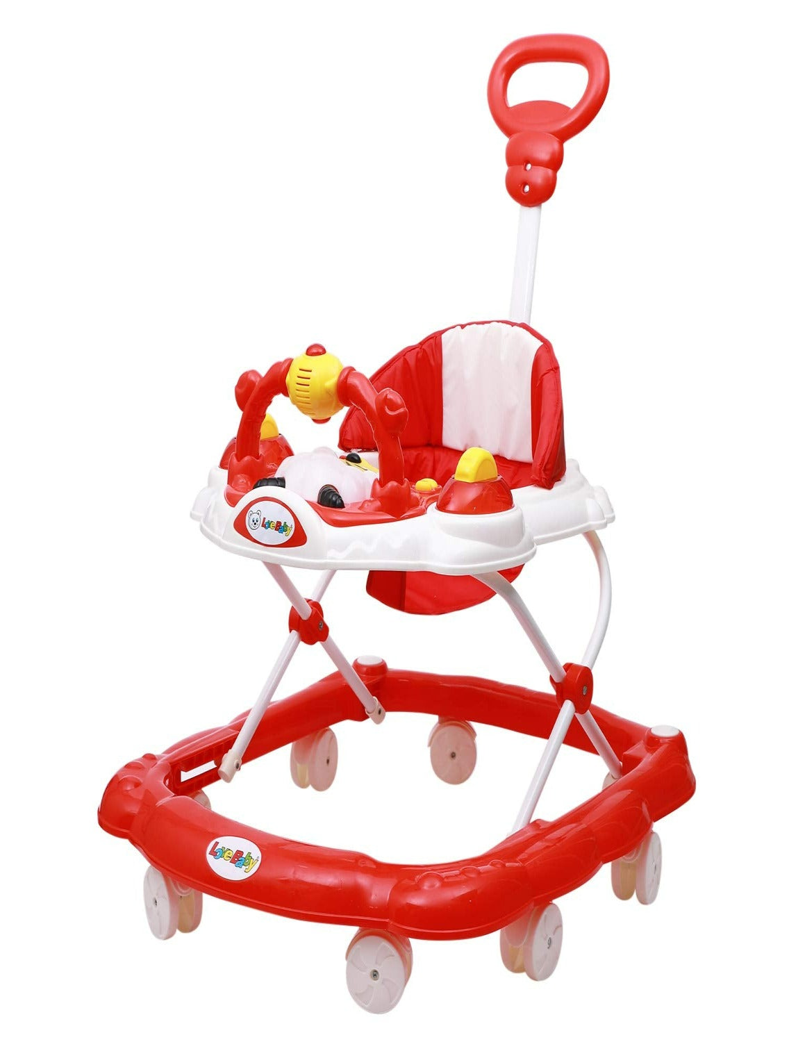 Height Adjustable Musical Walker With Parental Handle (BJ 301-H RED)