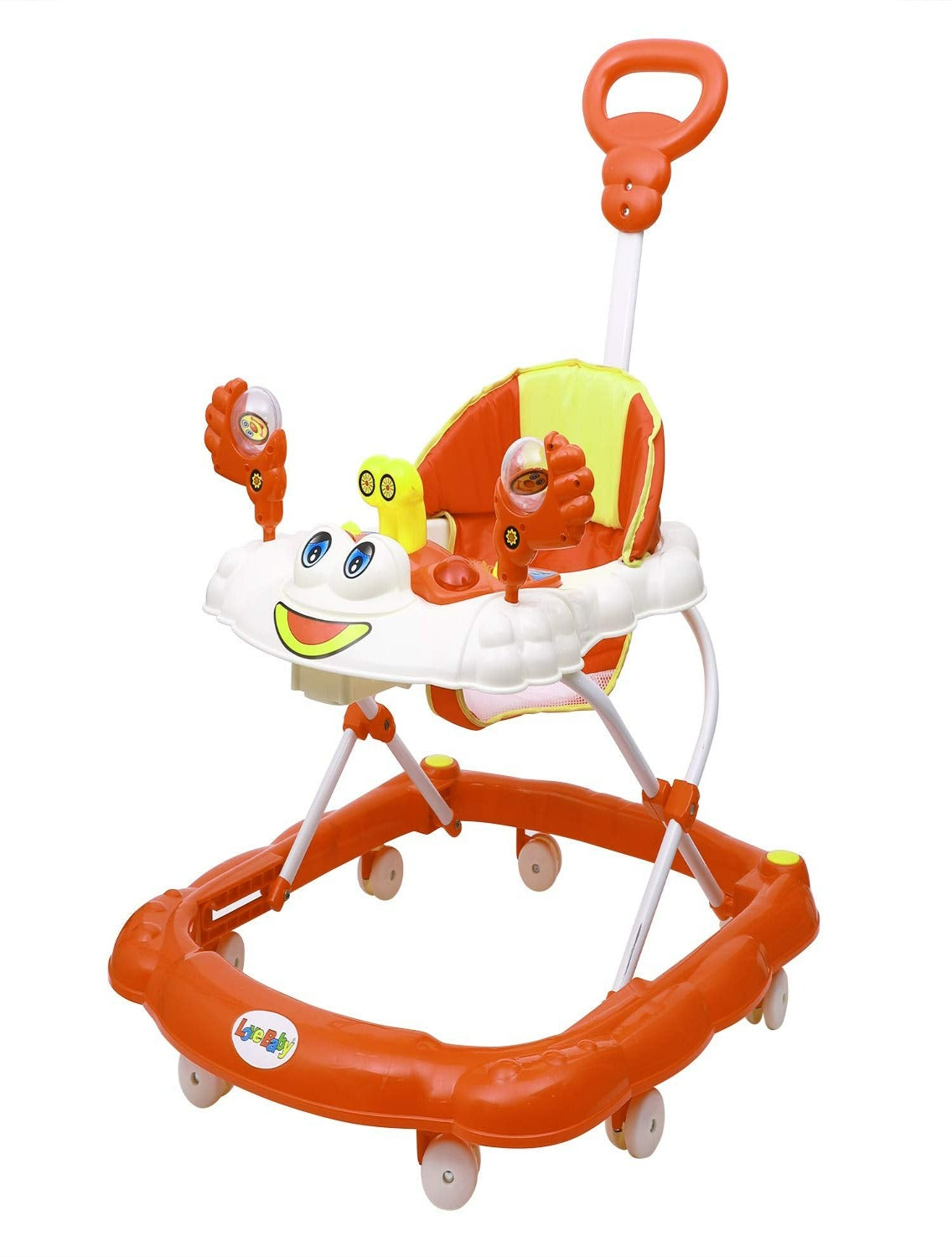 Height Adjustable Musical Walker With Parental Handle (BJ-303H ORANGE)