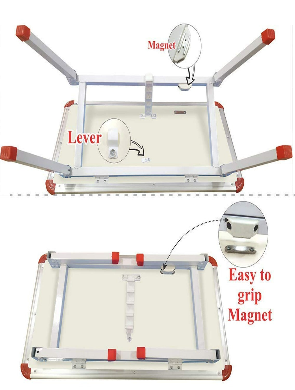 Foldable Portable Laptop Study Writing Bed, Writeable Whiteboard with Paper Holding Clip - 16*24