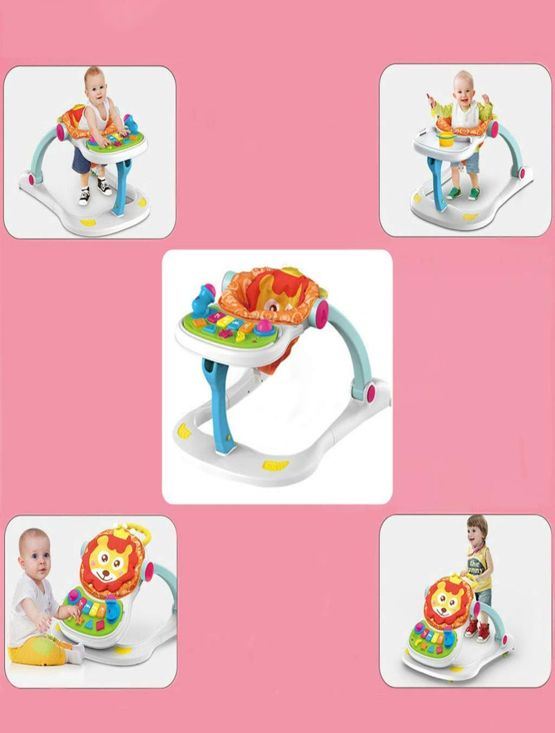 Multifunctional Musical Baby Lion Walker (Multicolor)