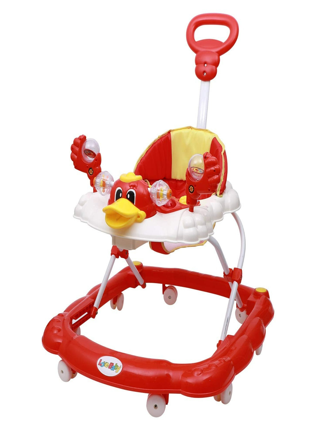 Height Adjustable Musical Walker With Parental Handle (BJ 305-H RED)