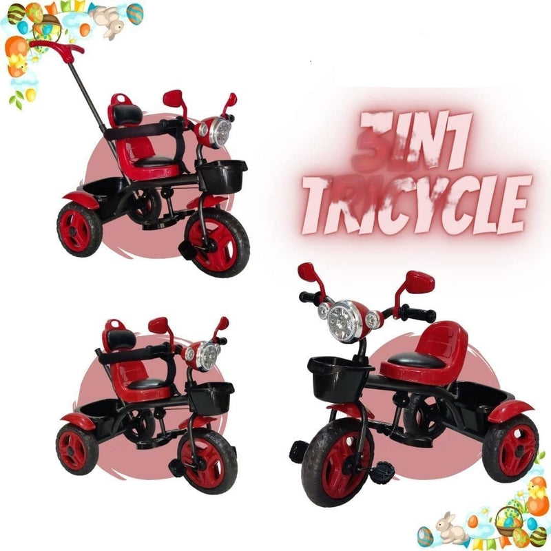 MUSICAL Tricycle with Parental Handle for Kids