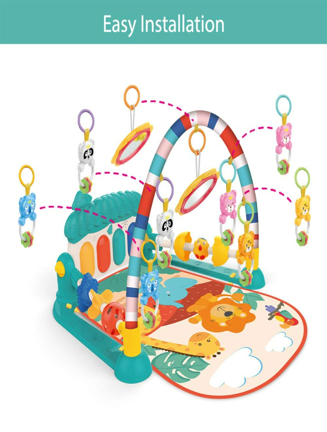 BABY ACTIVITY PLAY GYM MAT WITH PIANO