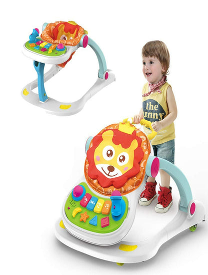 Multifunctional Musical Baby Lion Walker (Multicolor)