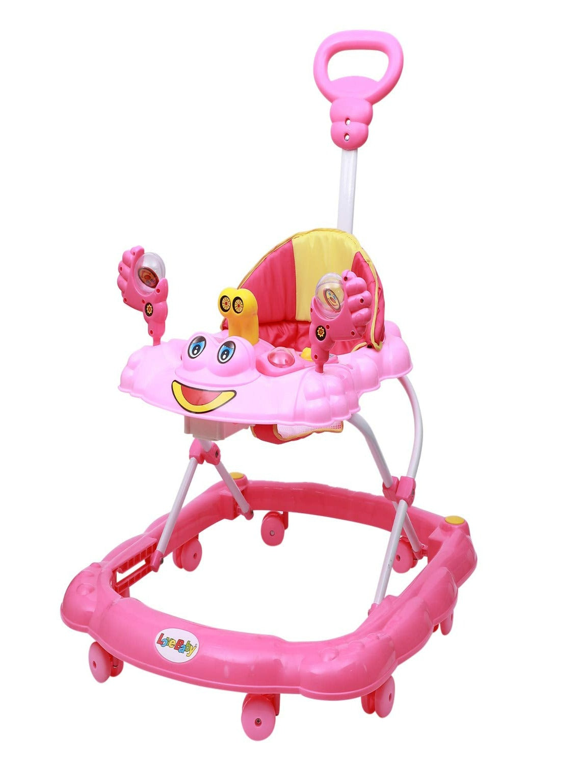 Height Adjustable Musical Walker With Parental Handle (BJ-303H PINK)