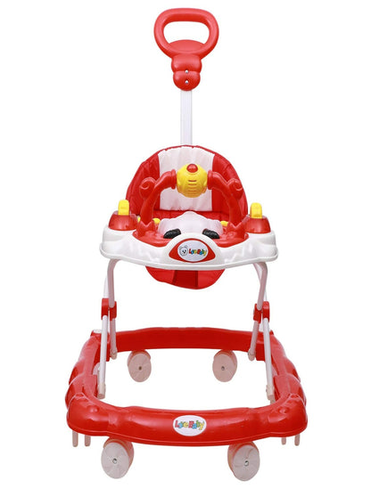 Height Adjustable Musical Walker With Parental Handle (BJ 301-H RED)