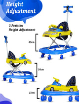 Bmw Musical Walker With Adjustable Height  (Blue)