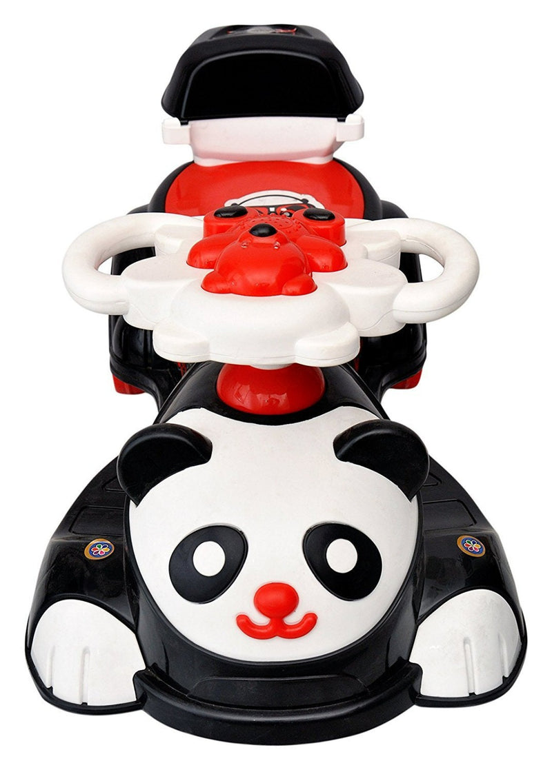 Musical Big Panda Swing Car With Storage Basket (Black & White)