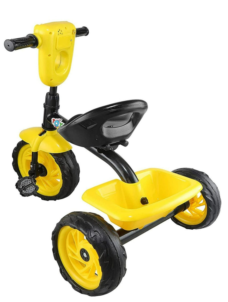 Musical Tricycle With Robo Light & Rear Basket (TZ-528 Yellow)