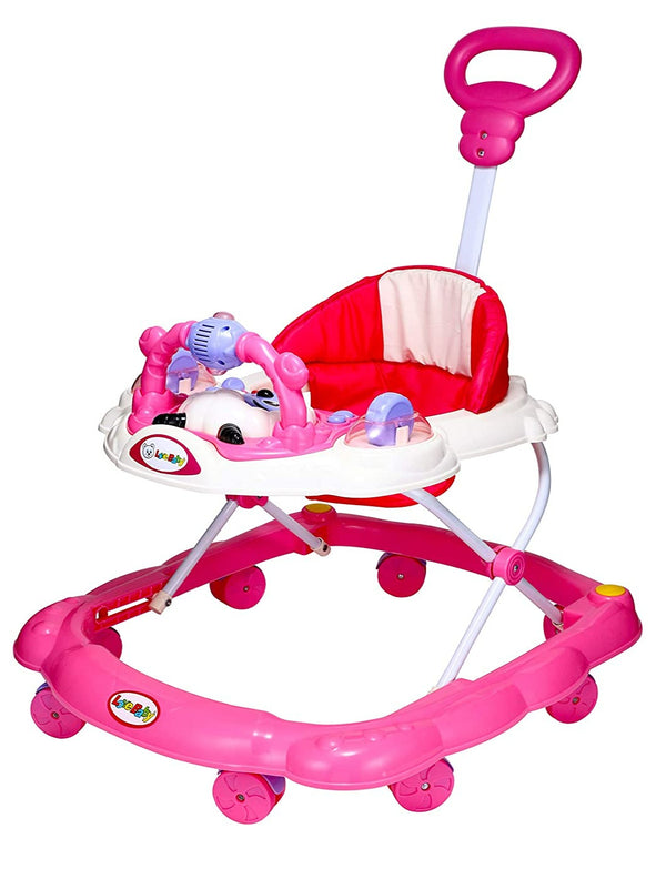 Height Adjustable Musical Walker With Parental Handle (BJ 301-H PINK)