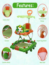 Musical Rocker Walker With Hood (BJ-302H GREEN)