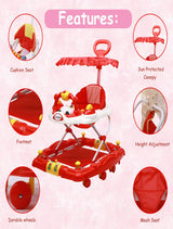 Musical Rocker Walker With Hood (BJ-302H RED)