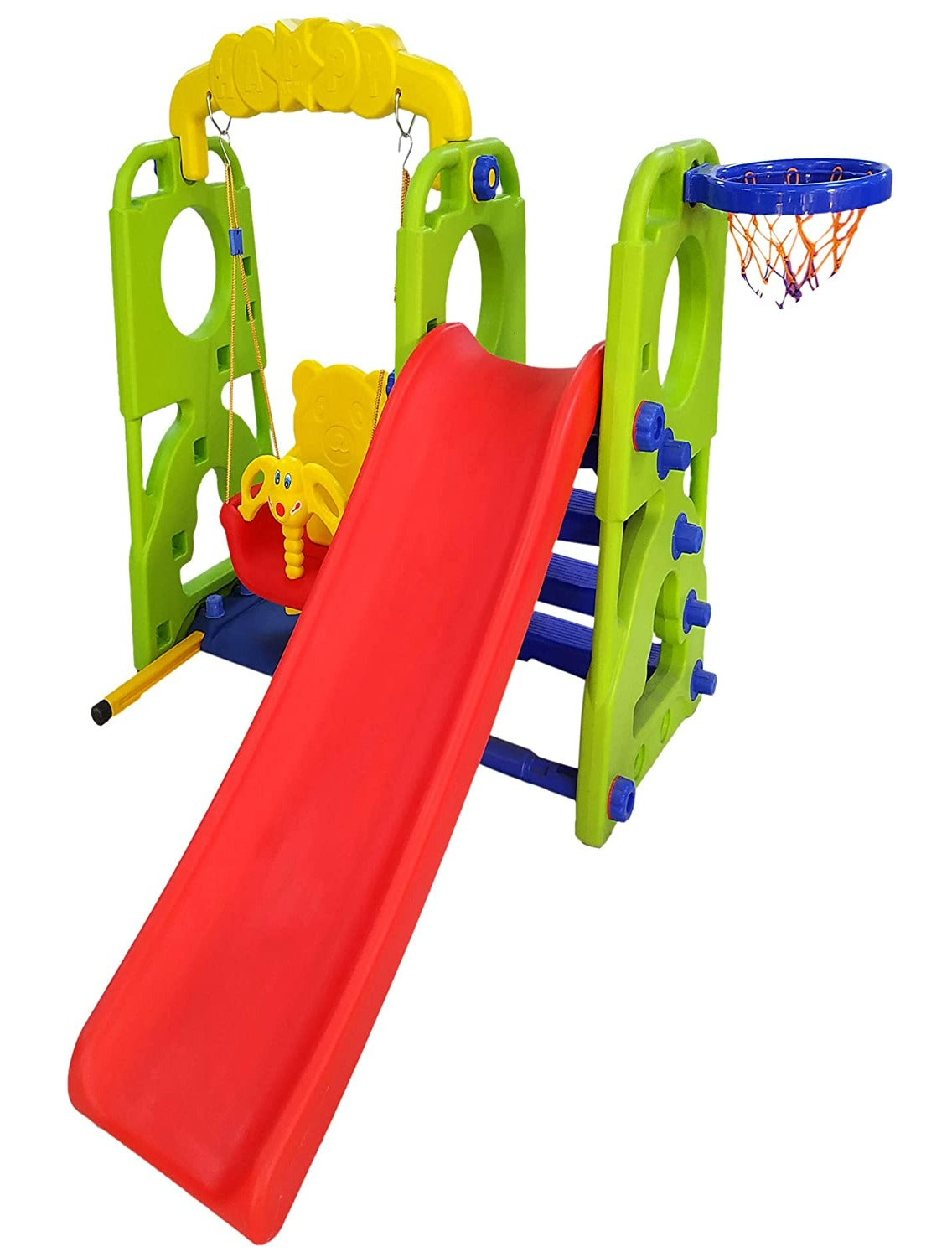 Happy Slide With Swing & Basketball (Multicolor)