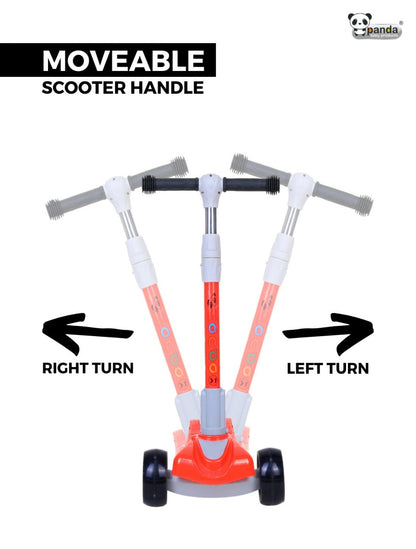 Kids Scooter with 4 Level Height Adjustment & LED Wheels - RED