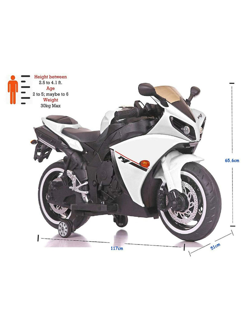 Battery Operated Ride On Bike R1 (WHITE)-12v