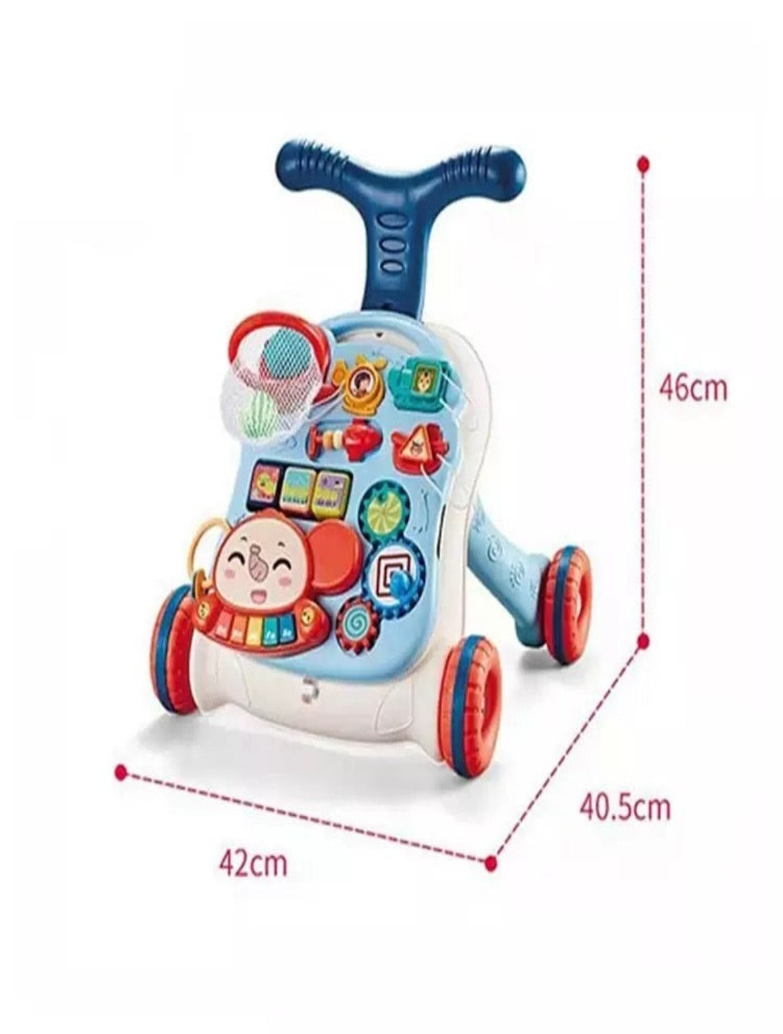 Musical Activity Walker Cum Activity Table (BLUE) Length & Height