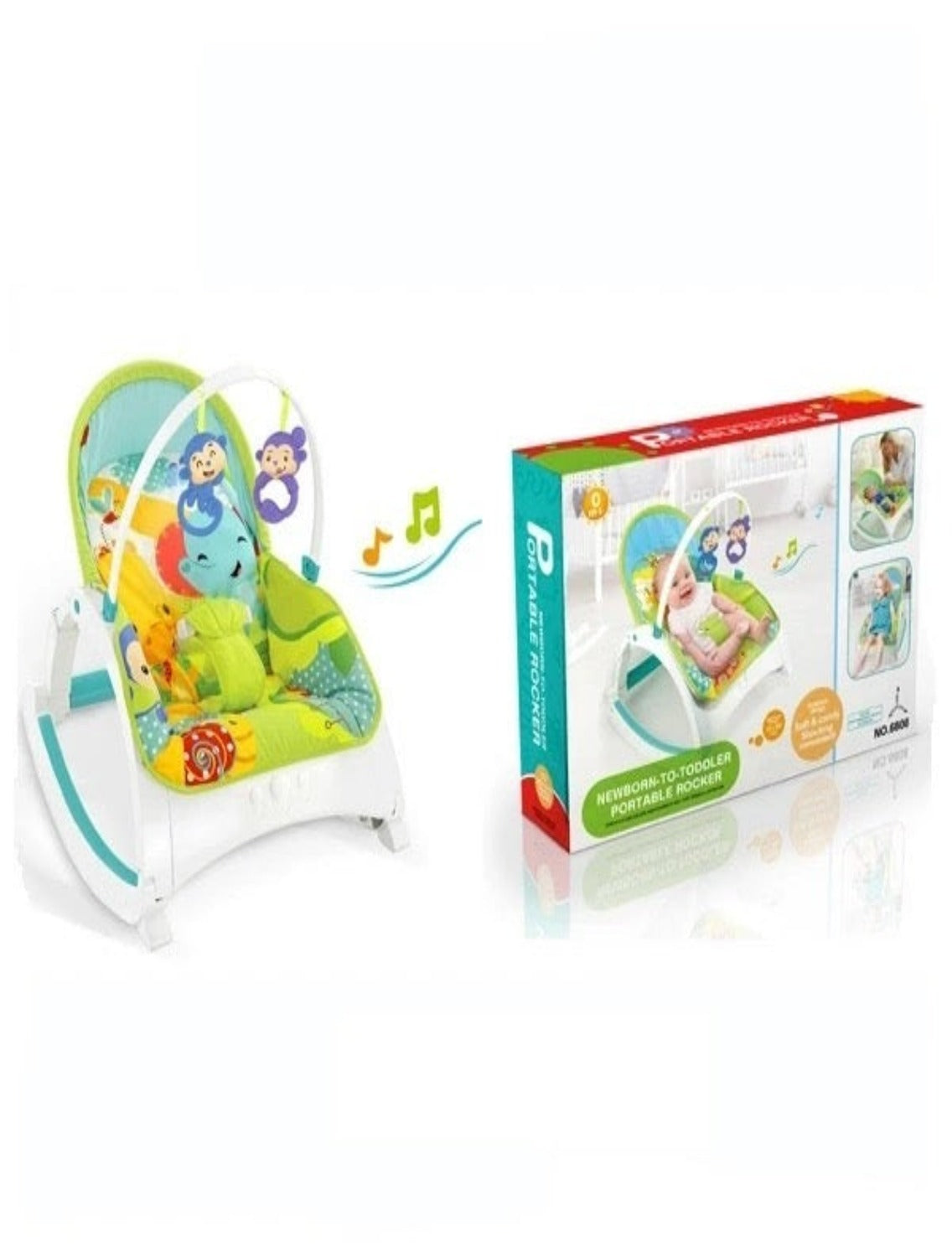 Rainforest Newborn-to-Toddler Portable Rocker. (Multicolor)