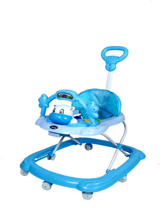 Musical Walker With Adjustable Height & Parental Handle - BLUE