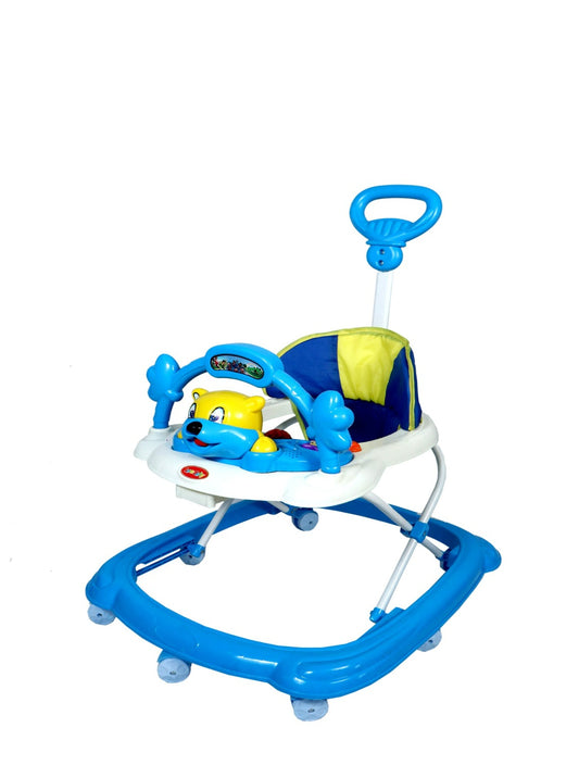 Musical Walker With Adjustable Height & Parental Handle - BLUE